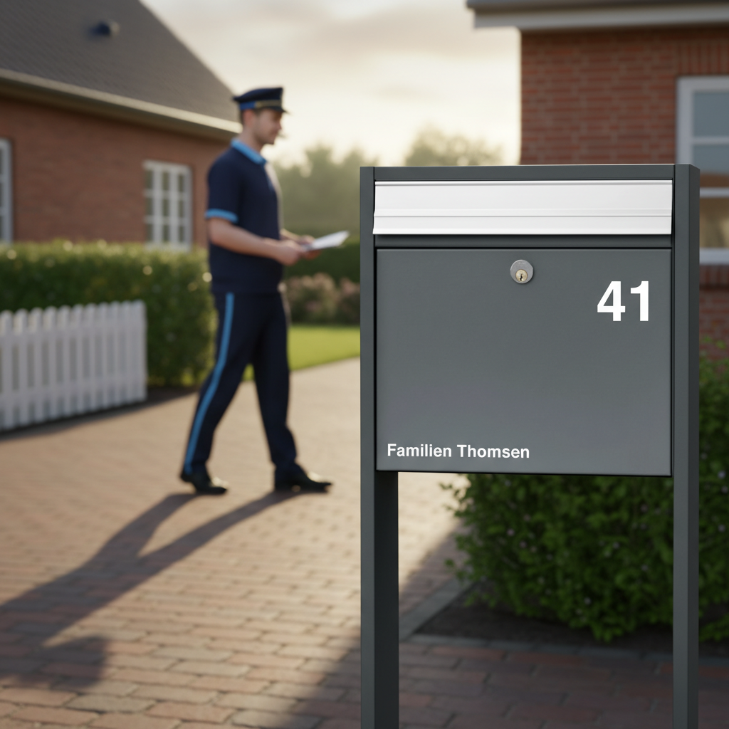 Postkasseskilt - Familiens efternavn og hus nr. skilt - Billede 2