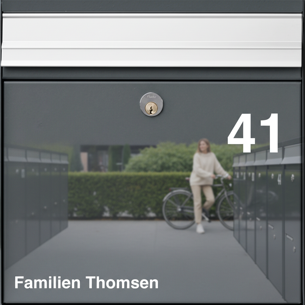 Postkasseskilt - Familiens efternavn og hus nr. skilt - Billede 3