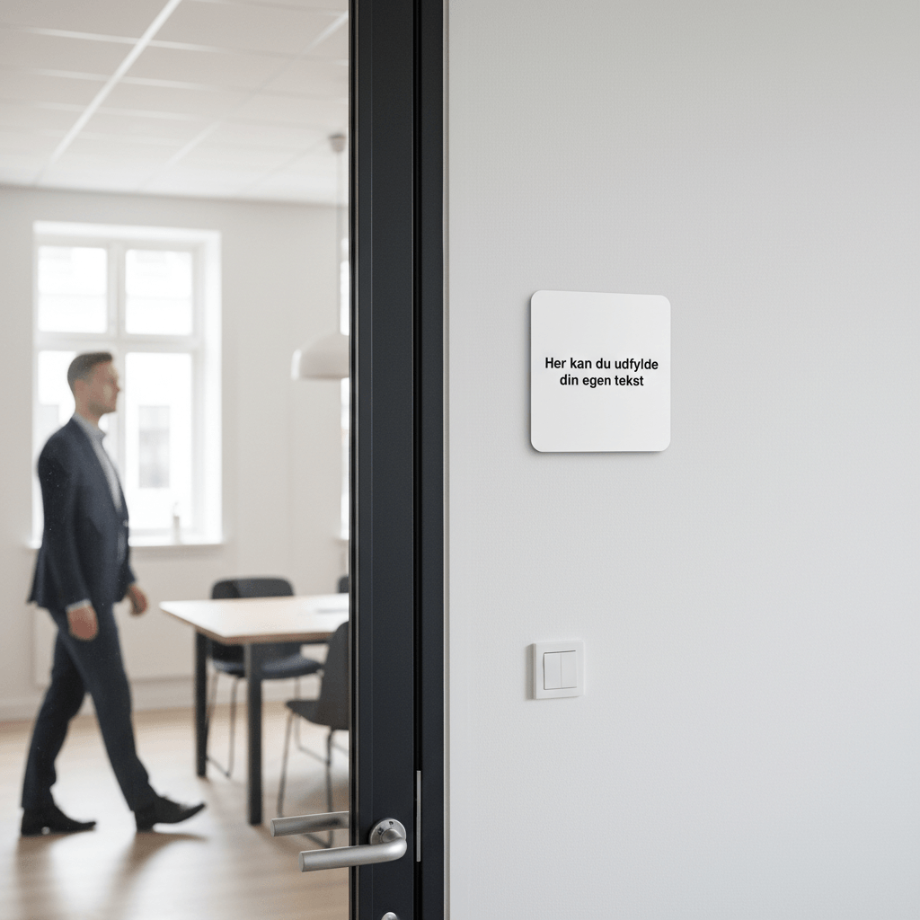 Kvadratisk hvidt design-selv skilt - Billede 4