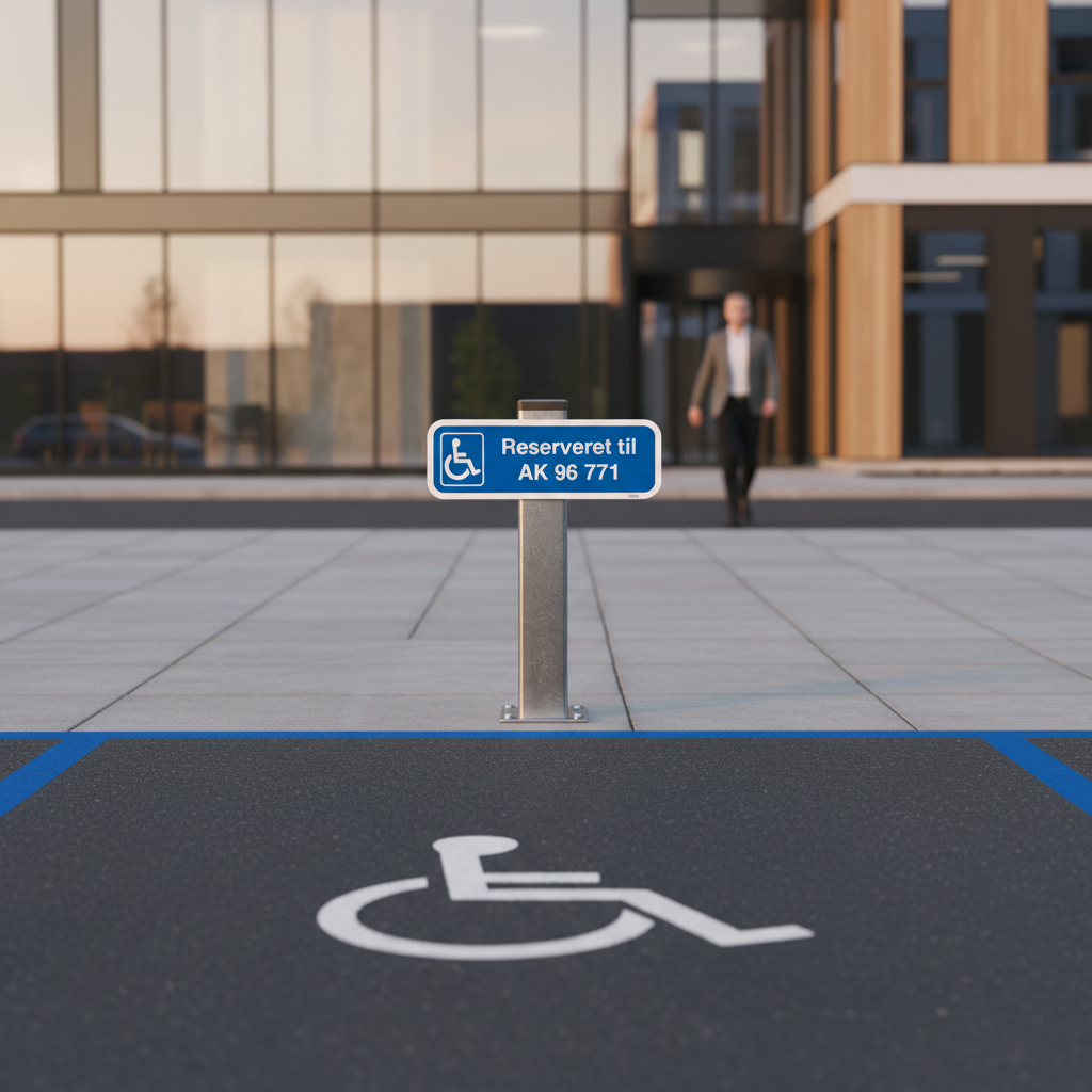 Handicap parkeringsskilt reserveret til nummerplade skilt - Billede 2