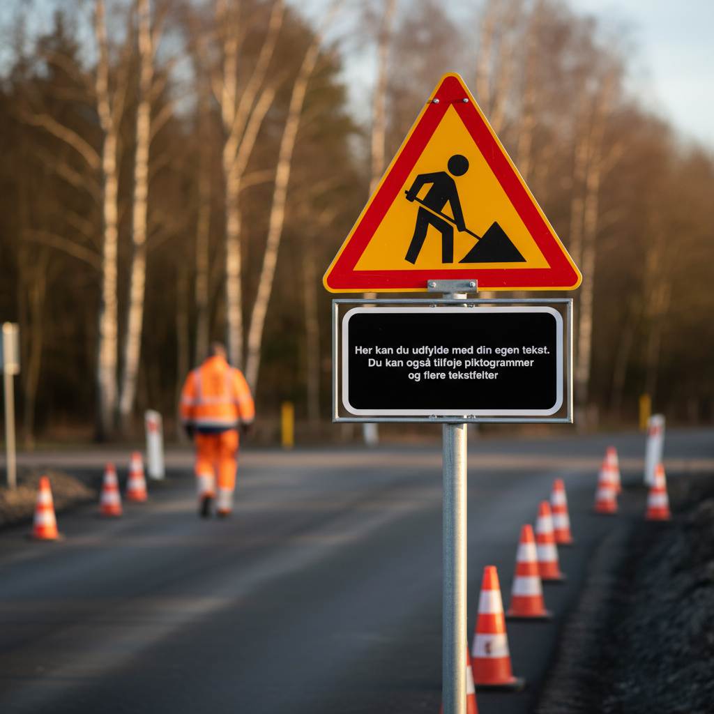 Sort undertavle med hvid ramme design-selv skilt - Billede 3