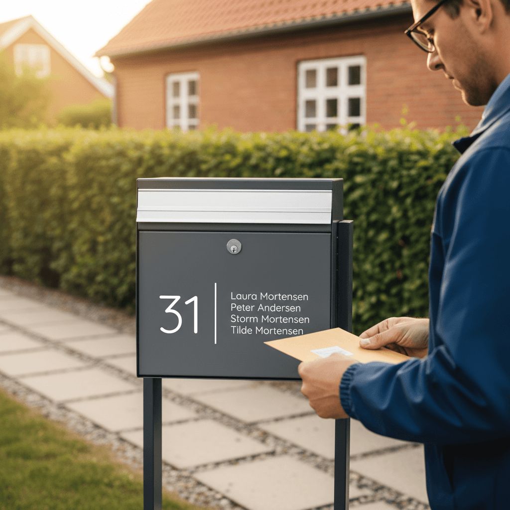 Postkasse tekst - Hus nr. og navne - Billede 3
