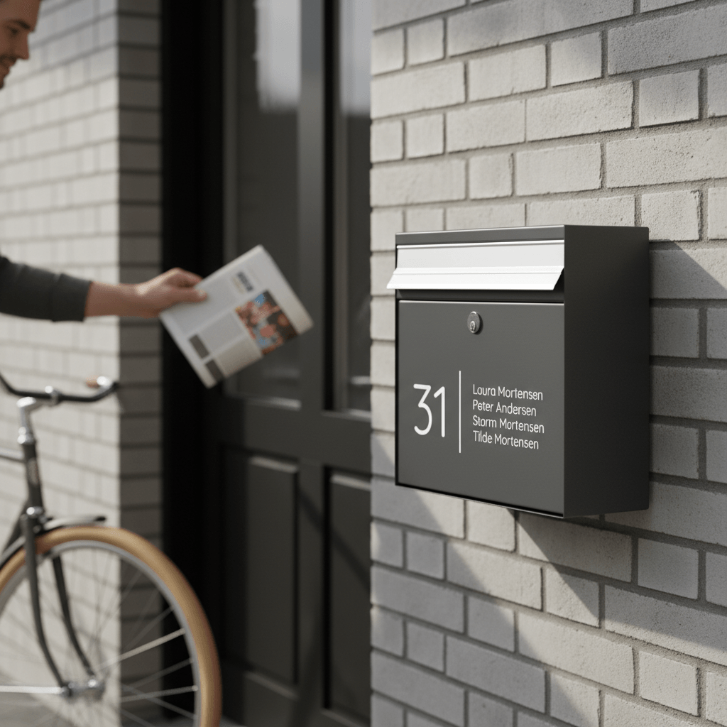 Postkasse tekst - Hus nr. og navne - Billede 4