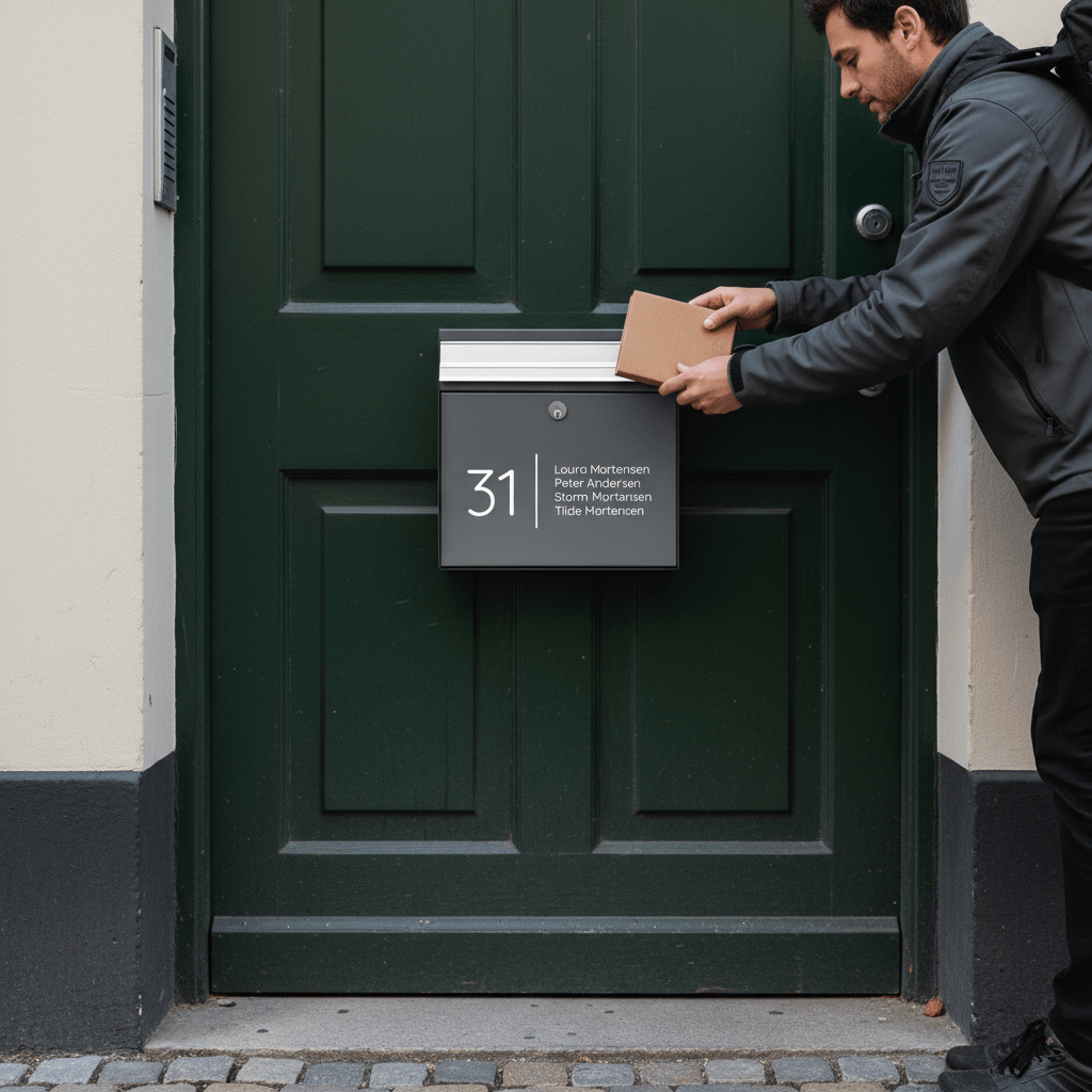 Postkasse tekst - Hus nr. og navne - Billede 2
