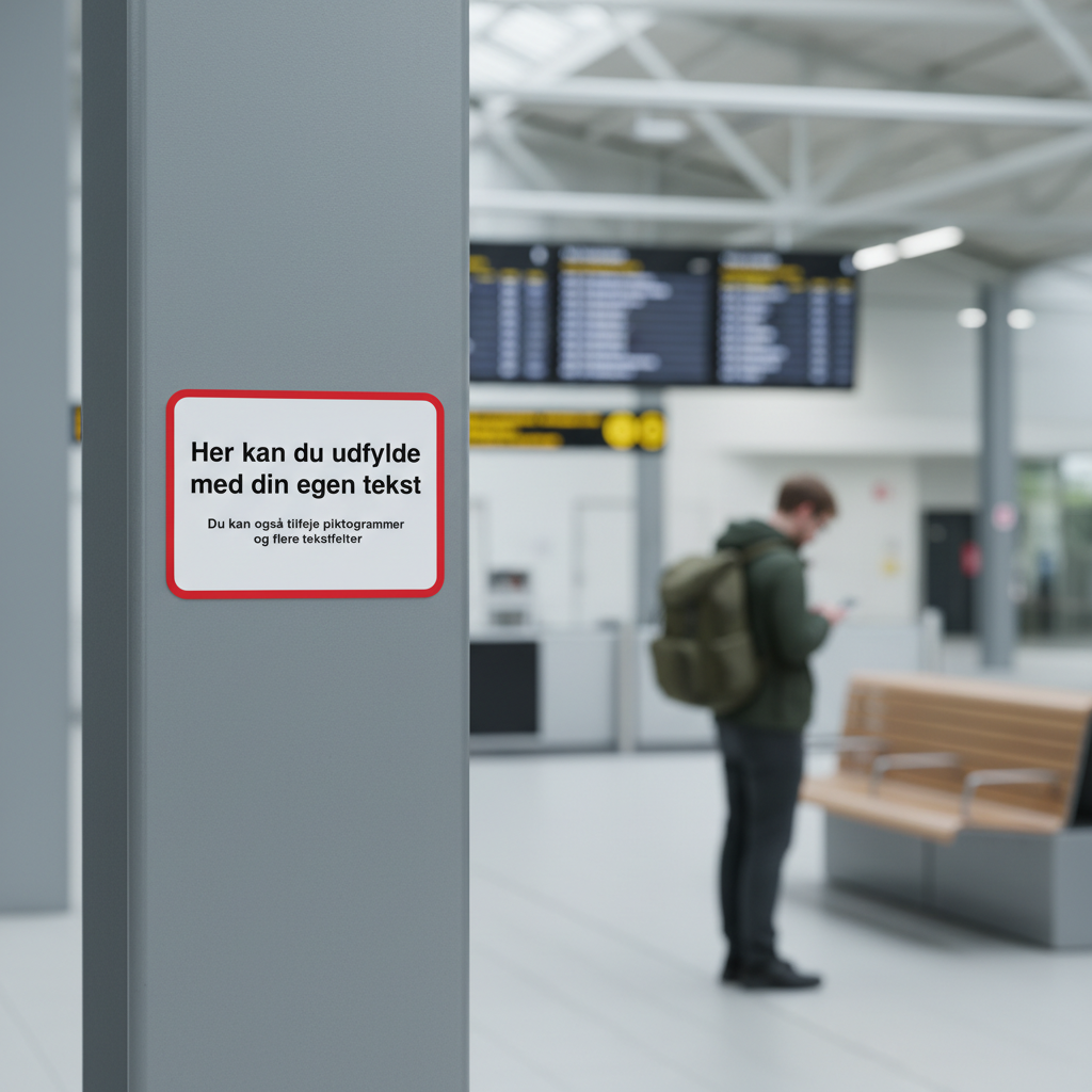 Design-selv rektangulær skilt med rød ramme - Billede 2