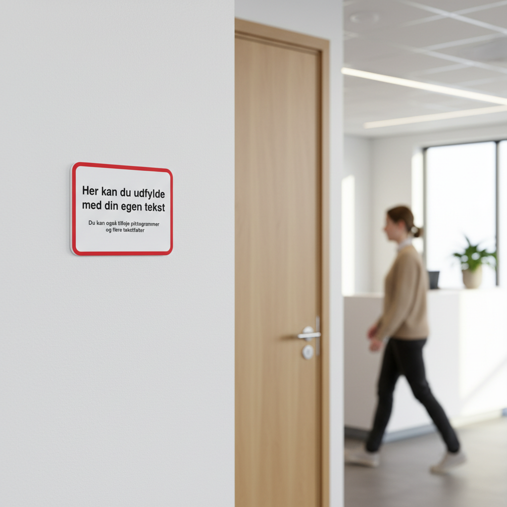 Design-selv rektangulær skilt med rød ramme - Billede 3