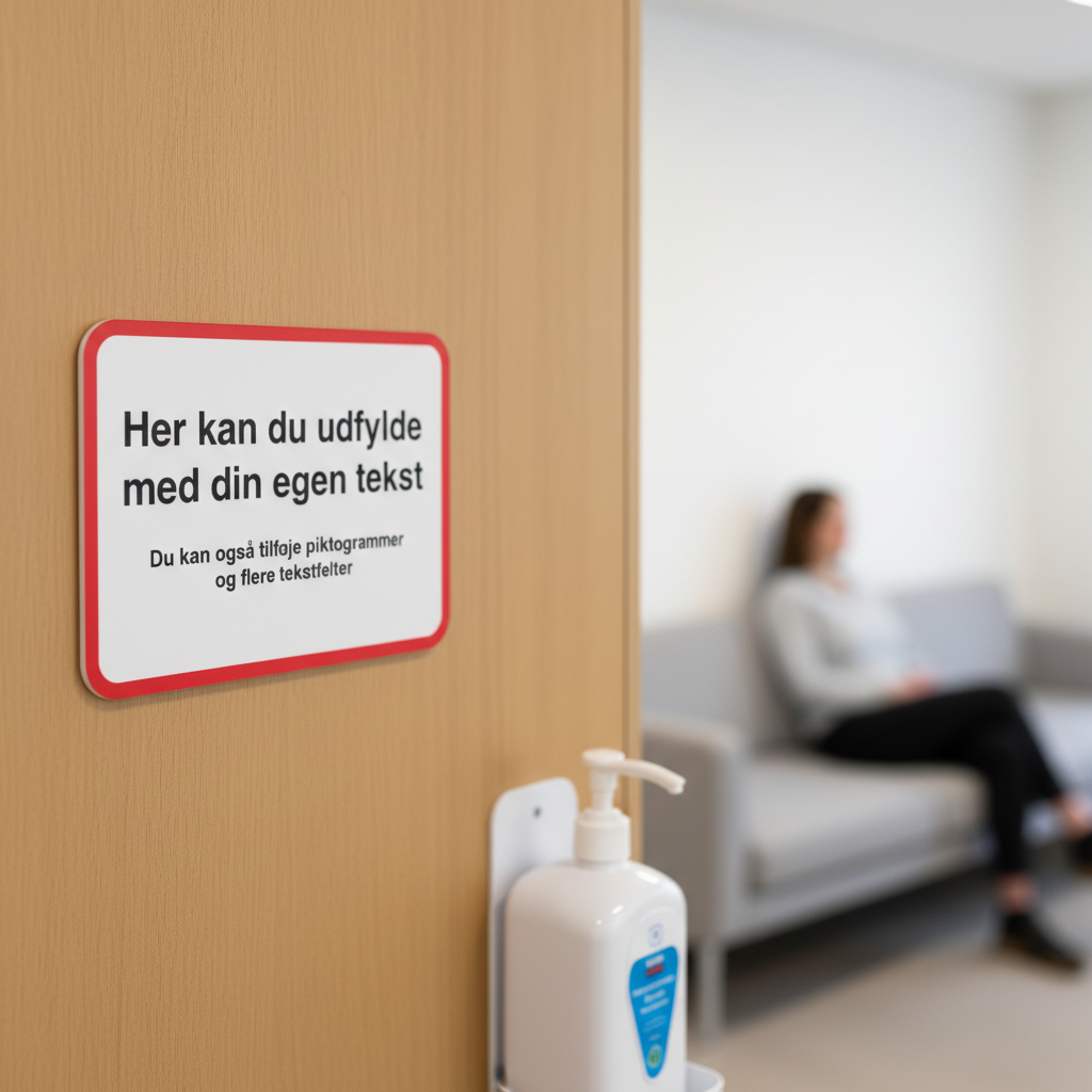 Design-selv rektangulær skilt med rød ramme - Billede 4