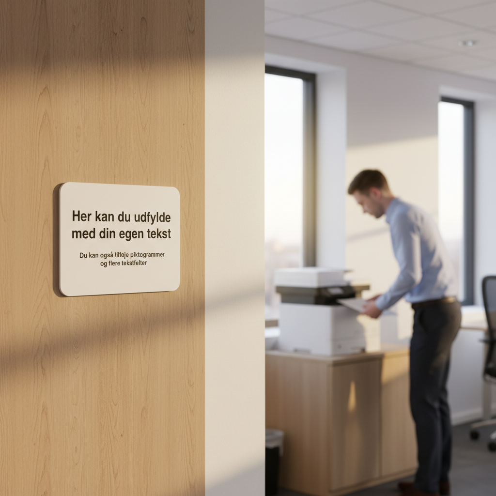 Design-selv hvidt skilt liggende A-format - Billede 5