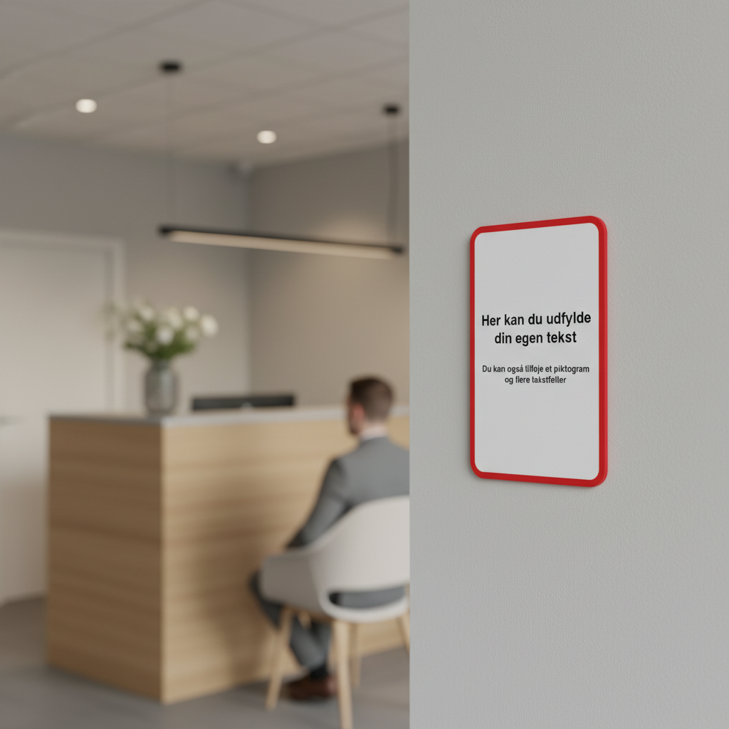 Design-selv skilt med rød ramme - Billede 3