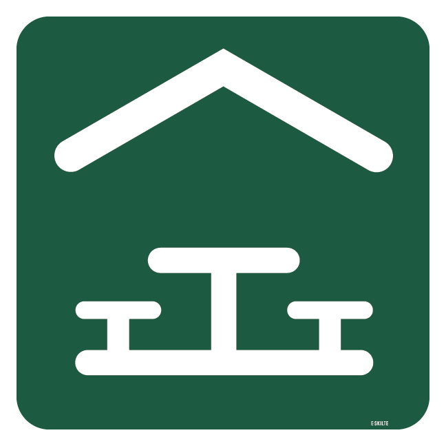 Madpakkehus skilt - Naturstyrelsen