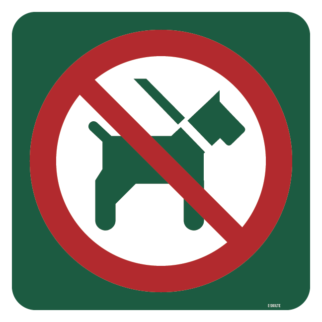 Hund i snor skilt - Naturstyrelsen