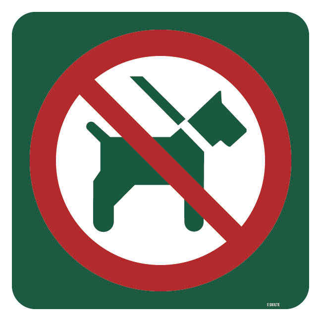 Hunde forbudt skilt - Naturstyrelsen