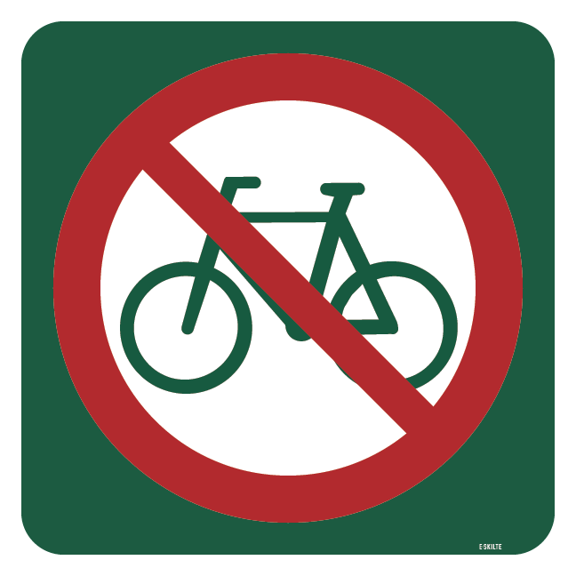 Cykling forbudt skilt - Naturstyrelsen