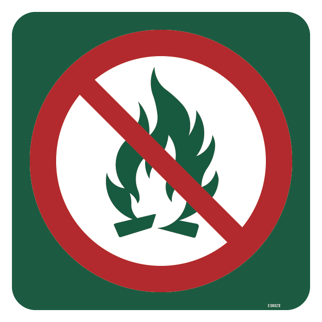 Bål forbudt skilt - Naturstyrelsen