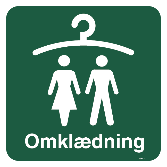 Omklædningsrum skilt - Naturstyrelsen