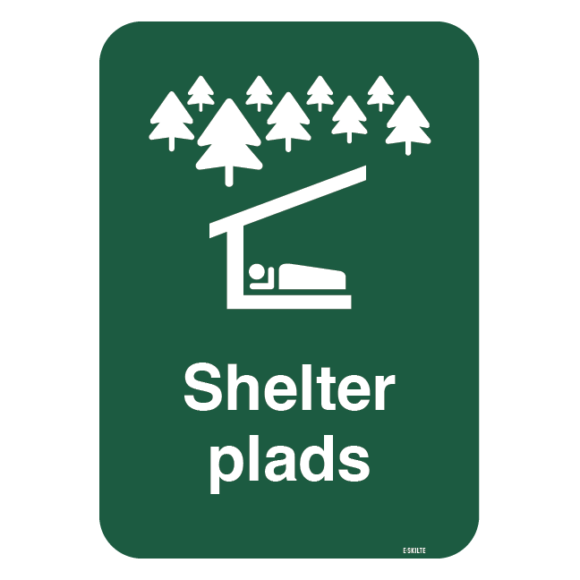 Shelterplads skilt