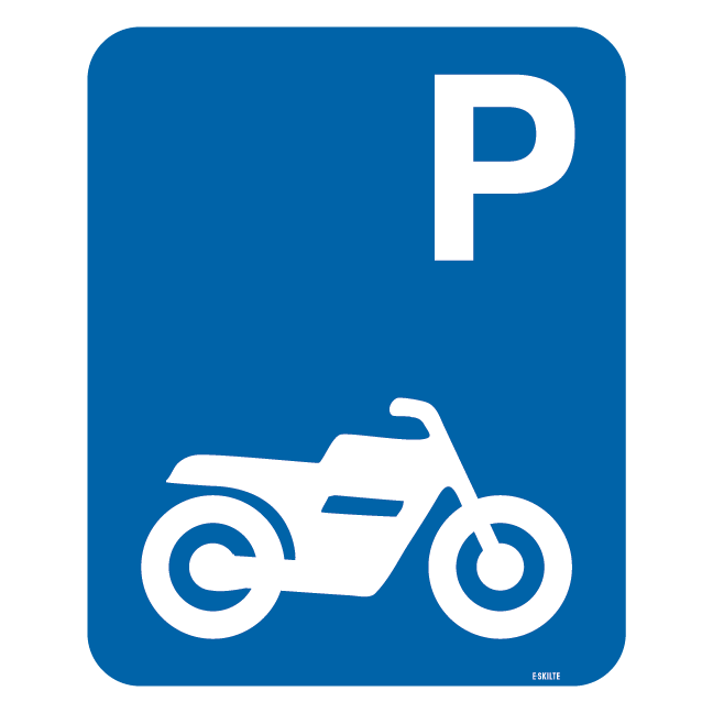 Parkerings skilt P motorcykel skilt