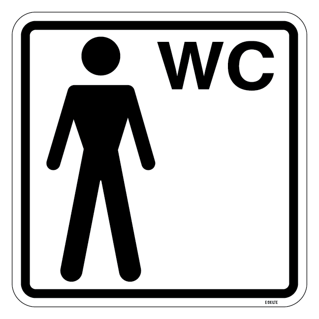 Herre WC piktogram skilt