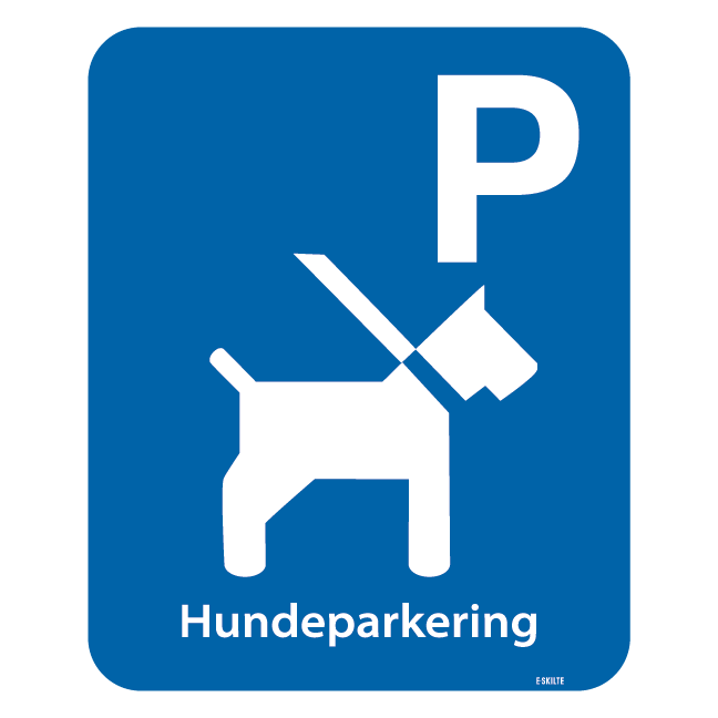 Parkerings skilt: P hundeparkering.