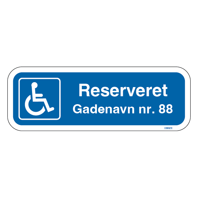 Handicapskilt Reserveret til skilt