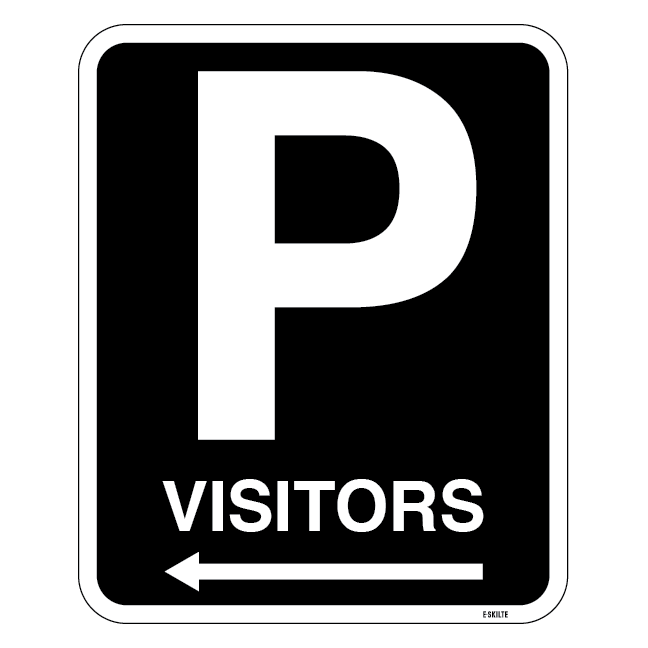 P Visitors pil skilt