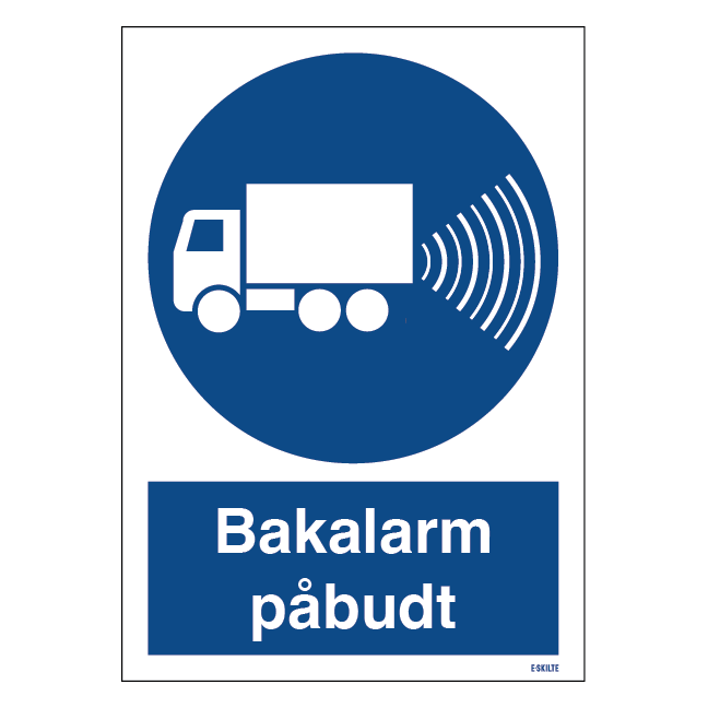 Bakkealarm. Skilt