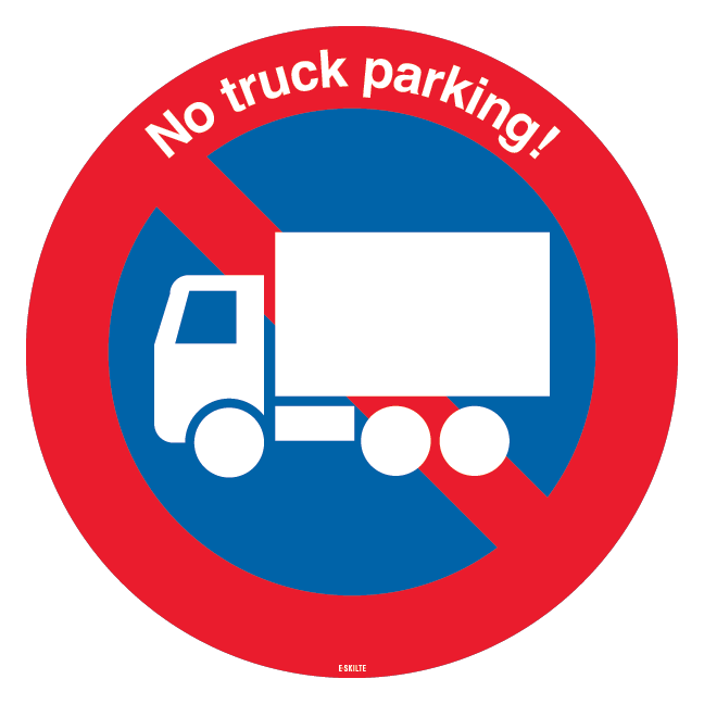 No truck parking!. P forbudsskilt