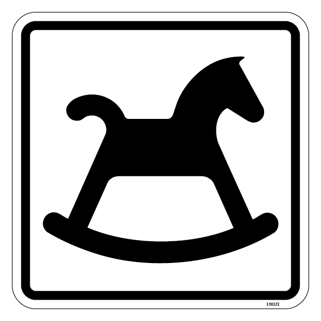 Gyngehest - piktogram skilt