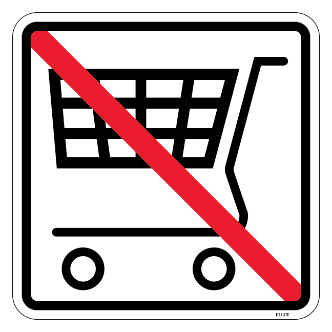 Indkøbsvogn forbud - piktogram skilt