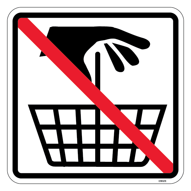 Kurv forbud - piktogram skilt
