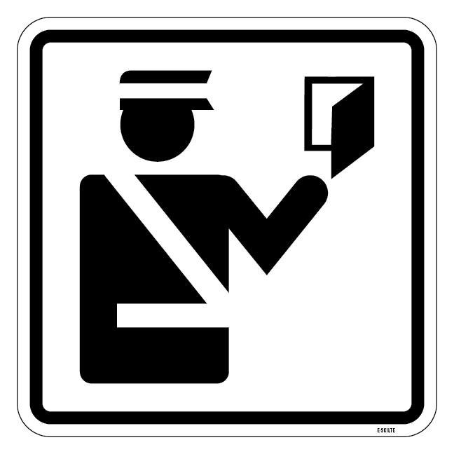 Pas kontrol - piktogram skilt