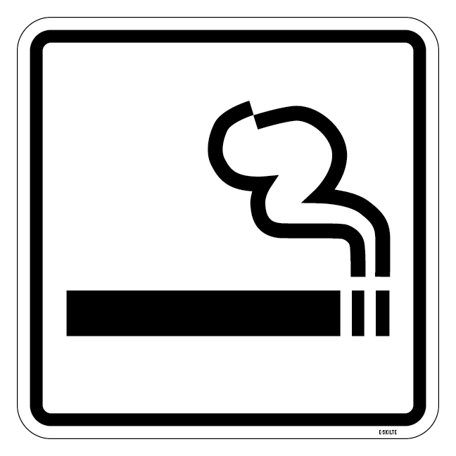 Ryge område piktogram hvidt skilt