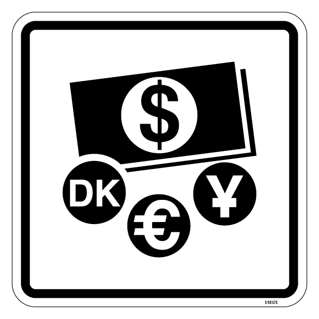 Valuta - piktogram skilt