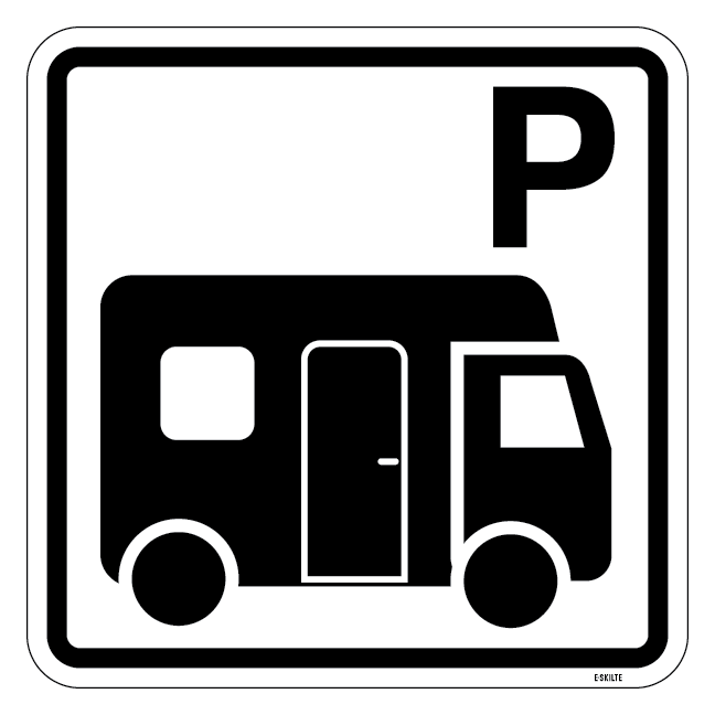 Autocamper P skilt - piktogram