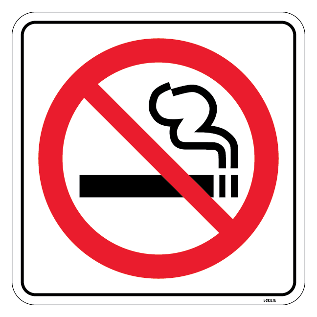 Rygning forbudt Rød forbud Piktrogram skilt