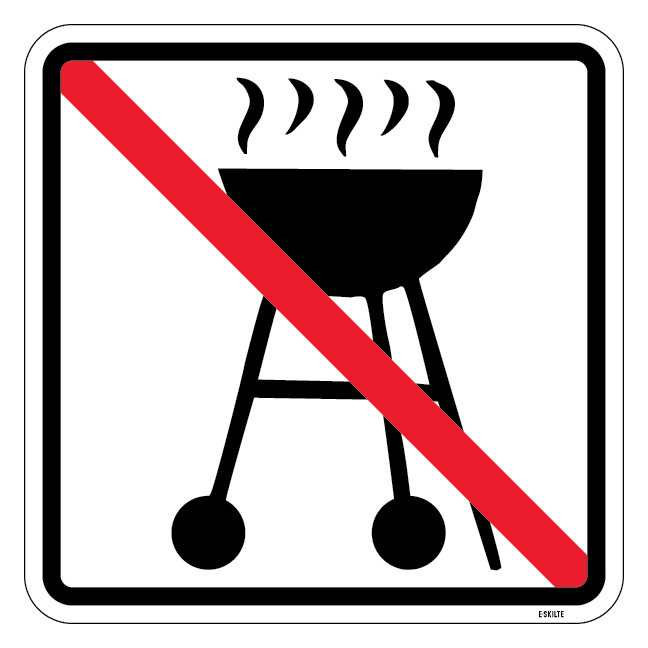 Grill forbudt - Piktogram skilt