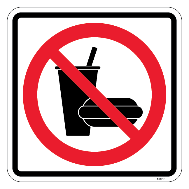 Mad og drikke forbud - Piktogram skilt