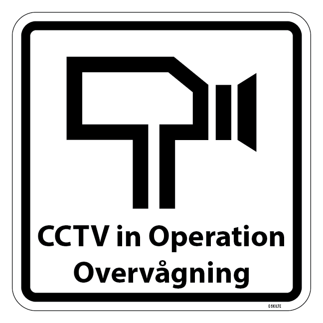 CCTV in operation Overvågning. Piktogram skilt