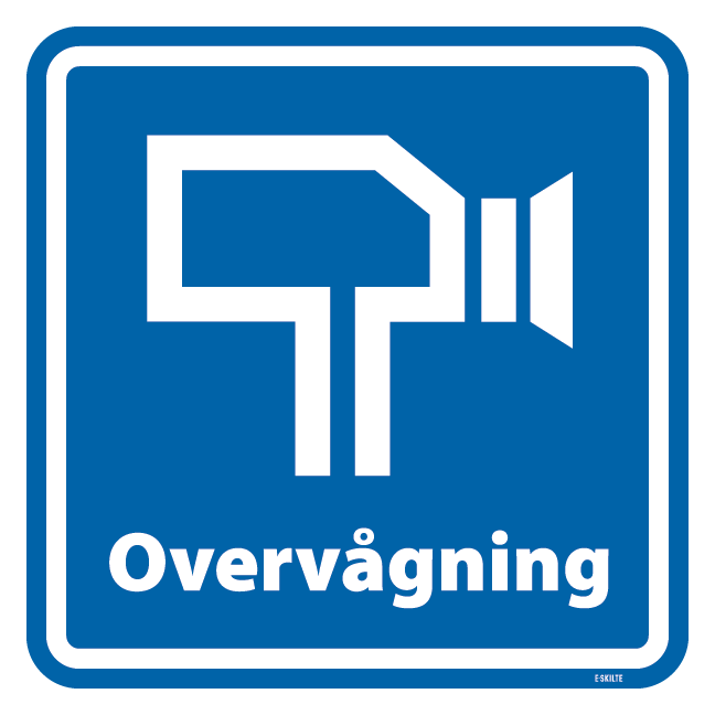 BLÅ Overvågning. Piktogram skilt