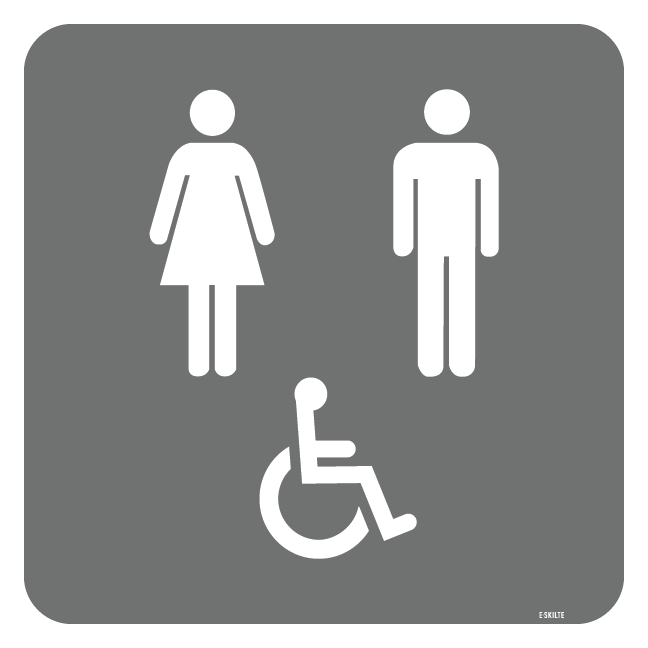 Dame mand handicap toilet Piktogram skilt
