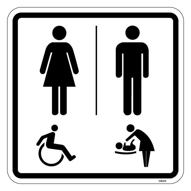 Toilet dame herre alle. Piktogram skilt
