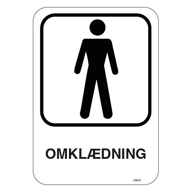 Mand Omklædning. Piktogram skilt