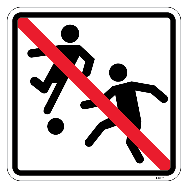 Boldspil forbudt - Piktogram skilt