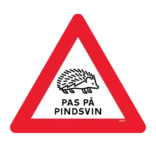 Pas på Pindsvin skilt