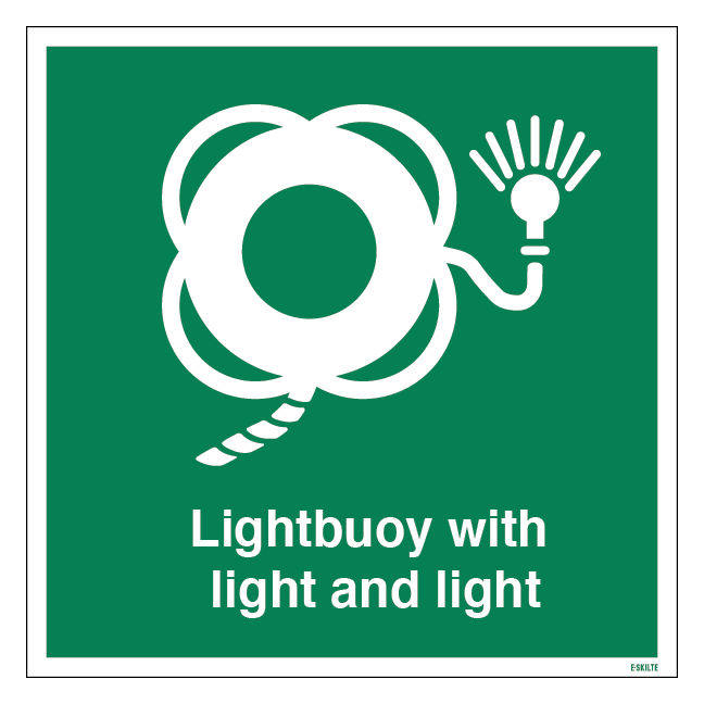 Lifeboat: Lifebuoy with light and line skilt