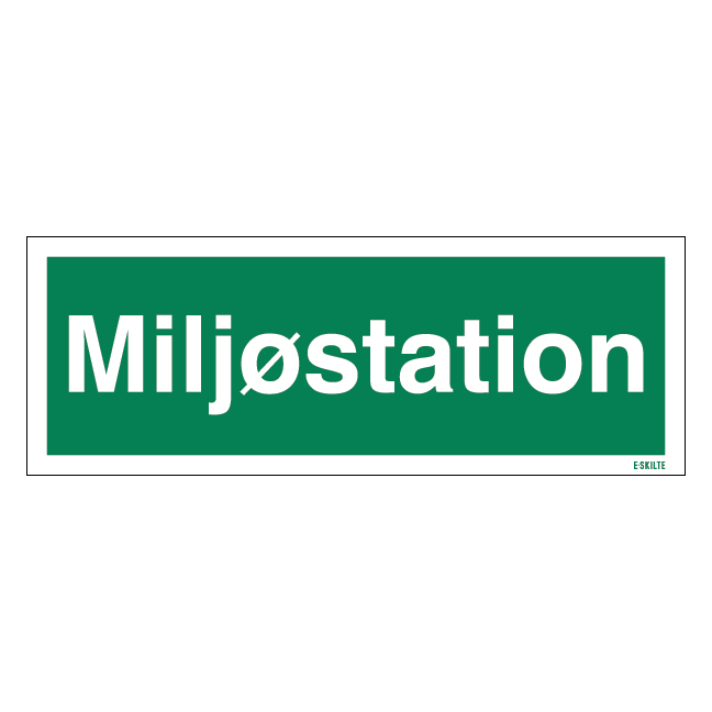 Miljøstation. Redningsskilte.