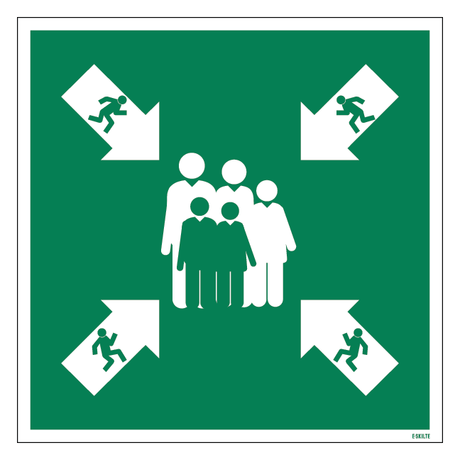 Samlingspunkt Redningsskilt