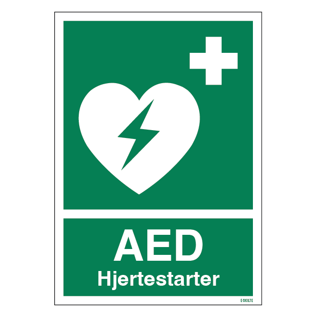 AED Hjertestarter Redningsskilte