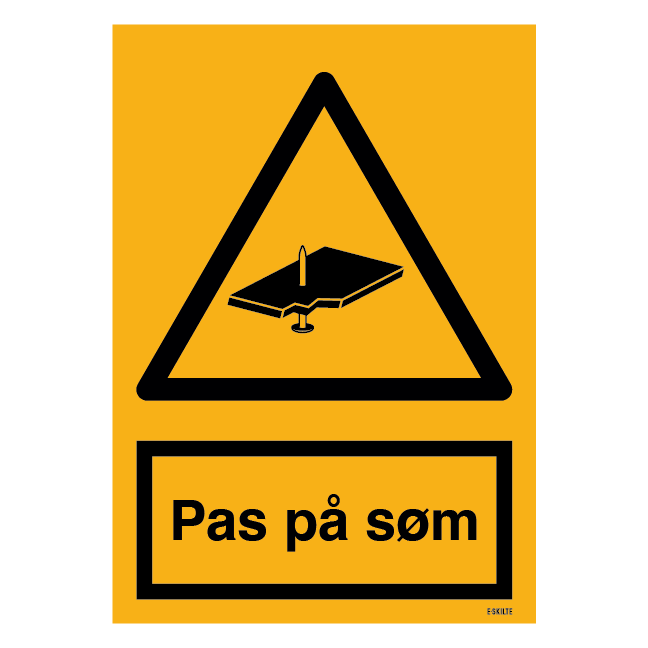 Pas på søm skilt