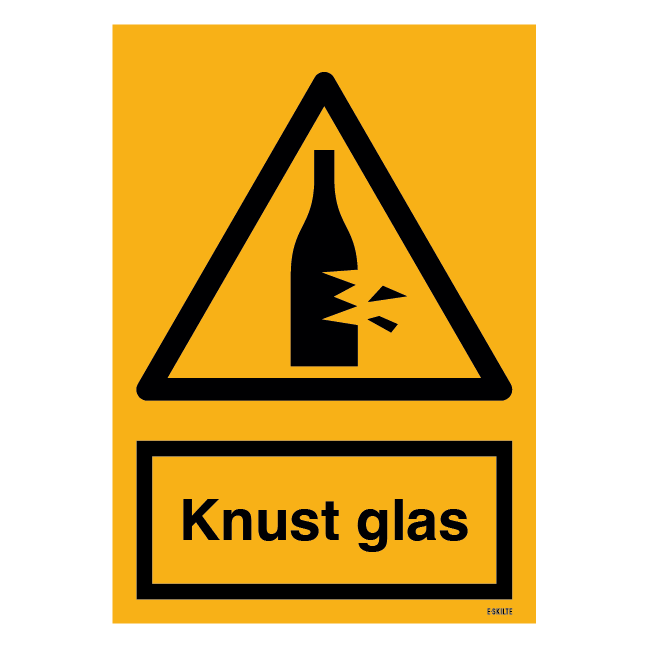 Knust glas skilt